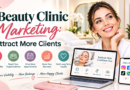 Beauty clinic marketing banner promoting client growth and bookings.